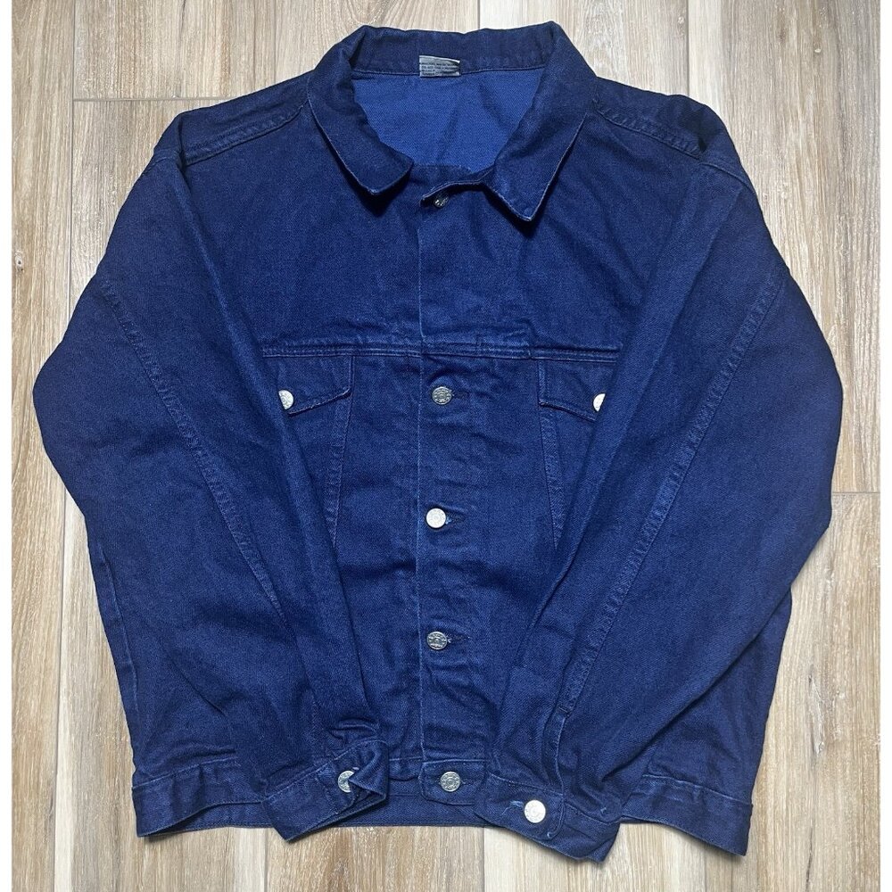 Vintage Brighton Blues Dark Blue Denim Jean Jacket - Men Size Small